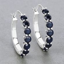 Load image into Gallery viewer, 2.66 Carat Genuine Blue Sapphire .925 Sterling Silver Earrings