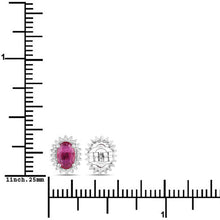 Load image into Gallery viewer, 1.16 Carat Genuine Ruby and White Diamond 14K White Gold Earrings