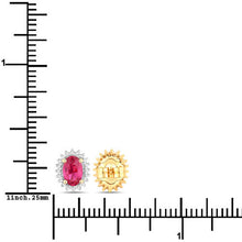 Load image into Gallery viewer, 1.16 Carat Genuine Ruby and White Diamond 14K Yellow Gold Earrings