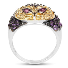 Load image into Gallery viewer, 2.01 Carat Genuine Rhodolite and Amethyst .925 Sterling Silver Ring