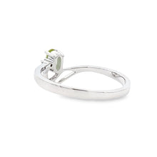 Load image into Gallery viewer, .02ct Peridot Diamond Ring 10KT White Gold