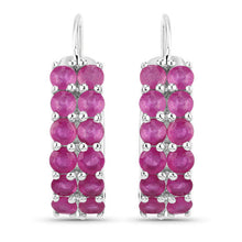 Load image into Gallery viewer, 3.12 Carat Genuine Ruby .925 Sterling Silver Earrings
