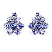 Load image into Gallery viewer, 4.26 Carat Genuine Tanzanite .925 Sterling Silver Earrings