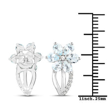 Load image into Gallery viewer, 1.54 Carat Genuine Aquamarine and White Topaz .925 Sterling Silver Earrings