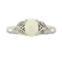 Load image into Gallery viewer, .01ct Opal Diamond Ring 10KT White Gold
