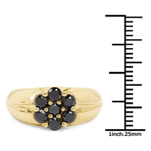 Load image into Gallery viewer, 14K Yellow Gold Plated 0.91 Carat Genuine Black Diamond .925 Sterling Silver Ring