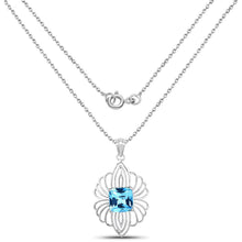 Load image into Gallery viewer, 8.18 Carat Genuine Swiss Blue Topaz .925 Sterling Silver Pendant