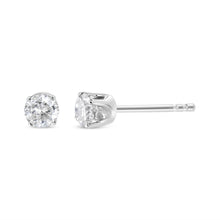 Load image into Gallery viewer, 14K White Gold 1.0 Cttw 4-Prong Set Brilliant Round-Cut Solitaire Lab Grown Diamond Push Back Stud Earrings (E-F Color, VVS2-VS1 Clarity)