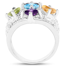Load image into Gallery viewer, 1.67 Carat Genuine Multi Stone .925 Sterling Silver Ring