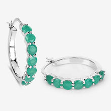 Load image into Gallery viewer, 2.38 Carat Genuine Emerald .925 Sterling Silver Earrings