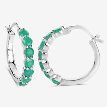 Load image into Gallery viewer, 2.38 Carat Genuine Emerald .925 Sterling Silver Earrings