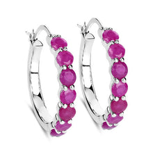 Load image into Gallery viewer, 2.80 Carat Genuine Ruby .925 Sterling Silver Earrings