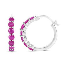 Load image into Gallery viewer, 2.80 Carat Genuine Ruby .925 Sterling Silver Earrings