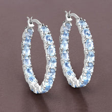 Load image into Gallery viewer, 5.70 Carat Genuine Blue Topaz .925 Sterling Silver Earrings
