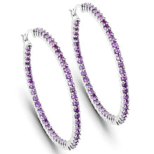 Load image into Gallery viewer, 3.00 Carat Genuine Amethyst .925 Sterling Silver Earrings
