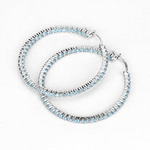 Load image into Gallery viewer, 3.60 Carat Genuine Swiss Blue Topaz .925 Sterling Silver Earrings