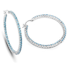 Load image into Gallery viewer, 3.60 Carat Genuine Swiss Blue Topaz .925 Sterling Silver Earrings