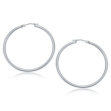Load image into Gallery viewer, 14k White Gold Polished Hoop Earrings (40 mm)