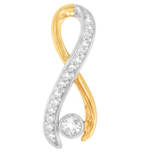 Load image into Gallery viewer, 10K Two-Tone Gold 1/5 cttw Diamond Radiant Ribbon Pendant Necklace (H-I, I1-I2)