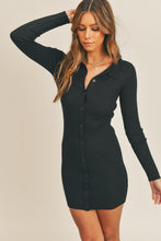 Load image into Gallery viewer, Button Up Ribbed Mini Shirt Dress ā Ribbed Dress, Button-Up Shirt Dress, Mini Shirt Dress, Casual Shirt Dress, Versatile Shirt Dress