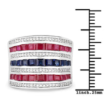 Load image into Gallery viewer, 3.36 Carat Genuine Multi Stones .925 Sterling Silver Ring