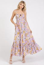 Load image into Gallery viewer, Floral Smocked Back Ruffled Hem Maxi Cami Dress For Summer – Boho Chic, Trendy, Fluttering, Feminine & Effortlessly Stylish