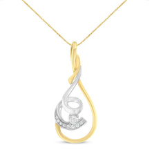 Load image into Gallery viewer, Espira 10K Two-Tone Yellow & White 1/6 Cttw Brilliant-Cut Diamond Layered Spiral 18" Pendant Necklace (H-I Color, I2-I3 Clarity)