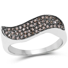 Load image into Gallery viewer, 0.21 Carat Genuine Champagne Diamond .925 Sterling Silver Ring