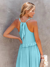 Load image into Gallery viewer, Romantic Ruffled Sleeveless Tiered Maxi Dress with Pockets Elegant & Chic Statement Beautiful Design Dress