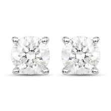 Load image into Gallery viewer, 0.80 Carat Genuine White Diamond 14K White Gold Earrings