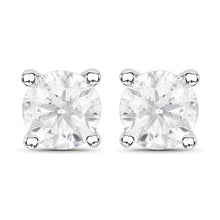 Load image into Gallery viewer, 1.02 Carat Genuine White Diamond 14K White Gold Earrings