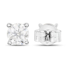 Load image into Gallery viewer, 1.02 Carat Genuine White Diamond 14K White Gold Earrings