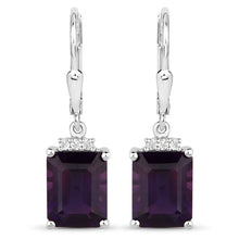 Load image into Gallery viewer, 6.63 Carat Genuine Amethyst .925 Sterling Silver Earrings