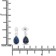 Load image into Gallery viewer, 1.65 Carat Genuine Blue Sapphire and White Diamond 10K White Gold Earrings