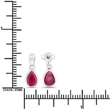 Load image into Gallery viewer, 1.65 Carat Genuine Ruby and White Diamond 10K White Gold Earrings