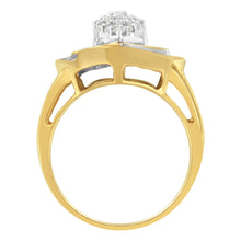 Load image into Gallery viewer, 10K Yellow Gold Diamond Cluster Ring (3/4 Cttw, J-K Color, I2-I3 Clarity) - Size 6