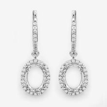 Load image into Gallery viewer, 0.32 Carat Genuine White Diamond 14K White Gold Semi Mount Earrings - holds 8x6mm Oval Gemstones