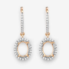 Load image into Gallery viewer, 0.32 Carat Genuine White Diamond 14K Yellow Gold Semi Mount Earrings - holds 8x6mm Oval Gemstones
