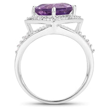 Load image into Gallery viewer, 2.82 Carat Genuine Amethyst and White Topaz .925 Sterling Silver Ring