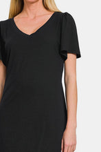 Load image into Gallery viewer, V-Neck Short Sleeve Dress For Women – Timeless V-Neck Dress, Classic Short Sleeve Dress, Chic Casual Dress, Elegant V-Neck Dress, Flattering Short Sleeve Dress, Effortless Wardrobe Essential, Comfortable Everyday Dress