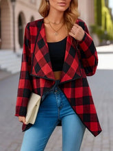 Load image into Gallery viewer, Elegant Plaid Open Front Long Sleeve Jacket Stylish & Cozy Lightweight Breathable Outerwear