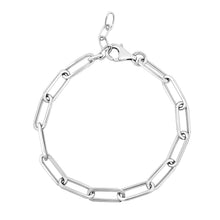 Load image into Gallery viewer, Sterling Silver Wide Paperclip Chain Bracelet