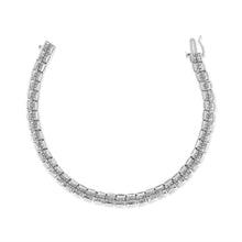 Load image into Gallery viewer, .925 Sterling Silver 2.0 Cttw Diamond 7" Round Miracle Plate Link Bracelet (I-J Color, I2-I3 Clarity)