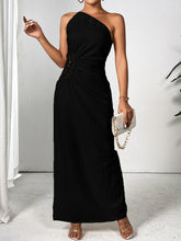 Load image into Gallery viewer, One Shoulder Sleeveless Maxi Dress Elegant & Sophisticated Evening Wear Women Luxury Party Dress