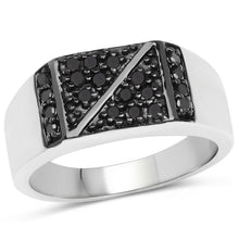 Load image into Gallery viewer, 0.35 Carat Genuine Black Diamond .925 Sterling Silver Ring