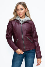 Load image into Gallery viewer, Women Warm Sleek Dual-Zipper Layered Jacket with Cozy Fuzzy Hood Urban Chic & Comfortable Jacket
