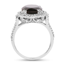 Load image into Gallery viewer, 5.80 Carat Genuine Smoky Quartz & White Topaz .925 Sterling Silver Ring