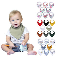 Load image into Gallery viewer, 8PCS/SET Pack Baby Bandana Organic Absorbent Soft Cotton Drool Bibsfor Teething And Feeding Bib For Baby and Kids Feeding
