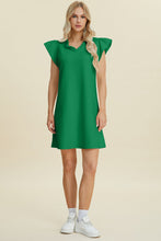 Load image into Gallery viewer, Double Take Full Size Ruffled V-Neck Cap Sleeve Dress – Ruffled V-Neck Dress, Cap Sleeve Dress, Elegant Ruffled Dress, Flattering V-Neck Dress, Stylish Full-Size Dress, Comfortable Ruffle Dress, Chic Cap Sleeve Dress