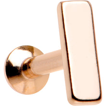 Load image into Gallery viewer, 1/4 6mm Rose Gold IP Rectangle Internal Thread Daith Cartilage Tragus